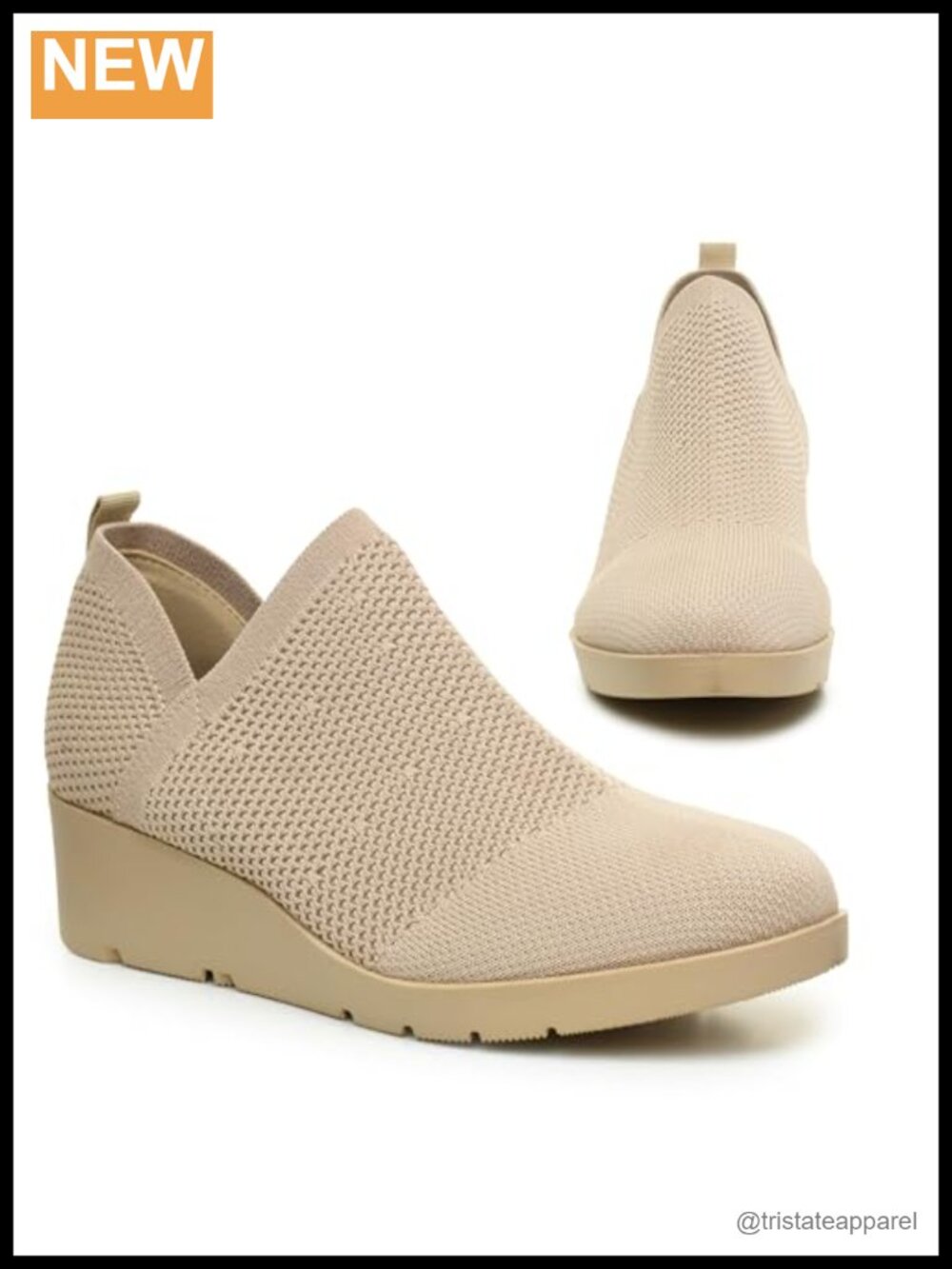 Kabe Comfort Wedge Sneaker Lightweight Knit Cushioned Slip-On
